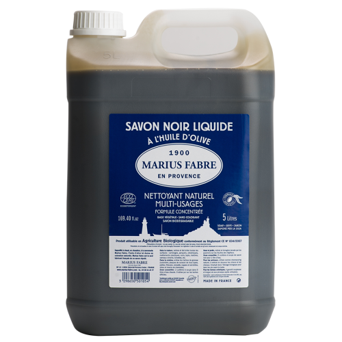 Marius Fabre Refill - Liquid Black Soap 5 Litres - Lavoir (Pack of 4)