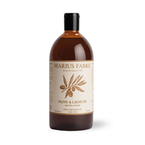 Marius Fabre Liquid Aleppo Soap with Olive & Bay Laurel Oil - 1 Litre Refill (Pack of 6)