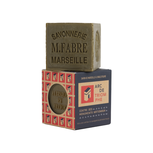 Marius Fabre x Arc de Triomphe - Green Marseille Soap 200g in Paper Case (Pack of 24)