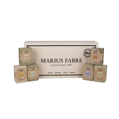 Marius Fabre Wooden Box with 6 x 150g Soap Bars - Bien Etre (Pack of 1)