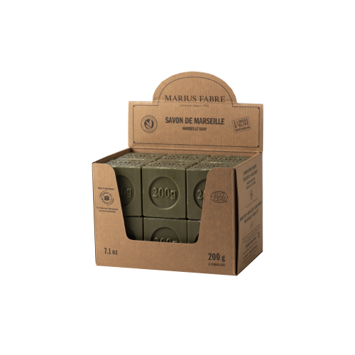 Marius Fabre Kraft Cardboard Display for Green Marseille Soap 200g - Nature