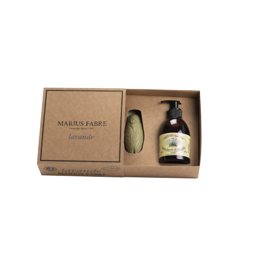 Marius Fabre Giftset with Liquid Soap & Cicada Bar of Soap - Lavender - Jardin (Pack of 2)