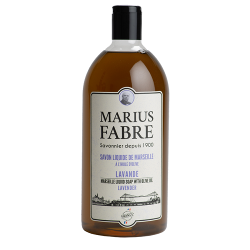 Marius Fabre Liquid Marseille Soap with Olive Oil - Refill 1 Litre - Lavender - 1900 (Pack of 6)