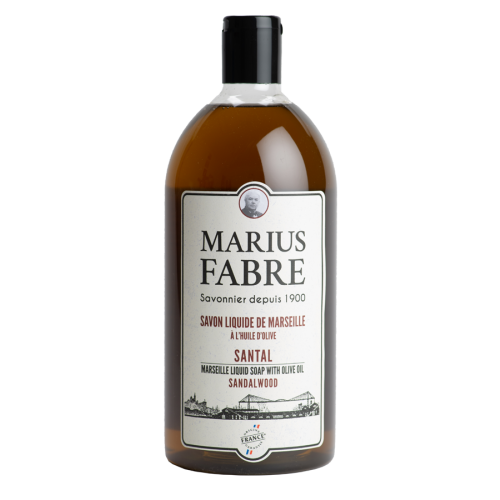 Marius Fabre Liquid Marseille Soap with Olive Oil - Refill 1 Litre - Sandalwood - 1900 (Pack of 6)