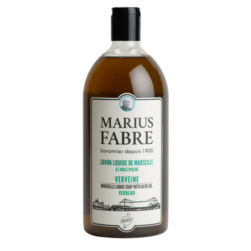 Marius Fabre Liquid Marseille Soap with Olive Oil - Refill 1 Litre - Verbena - 1900 (Pack of 6)