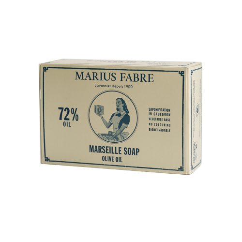 Marius Fabre Marseille Soap with Olive Oil 6 x 400g - Green (In a Box) - Nature (Pack of 5)