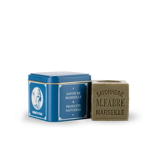 Marius Fabre Marseille Soap with Olive Oil 200g - Green (In a Tin) - Nature (Pack of 12)