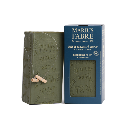 Marius Fabre Marseille Soap with Olive Oil Half Bar 1kg- Green - Nature (Pack of 4)