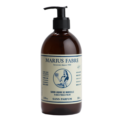 Marius Fabre Liquid Marseille Soap 500ml - Fragrance Free - Nature (Pack of 6)