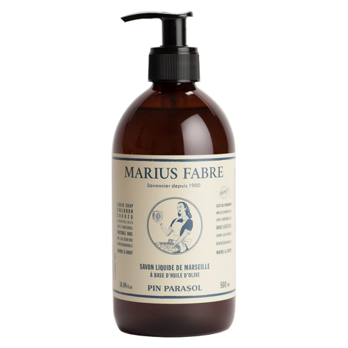 Marius Fabre Liquid Marseille Soap 500ml - Parasol Pine - Nature (Pack of 6)