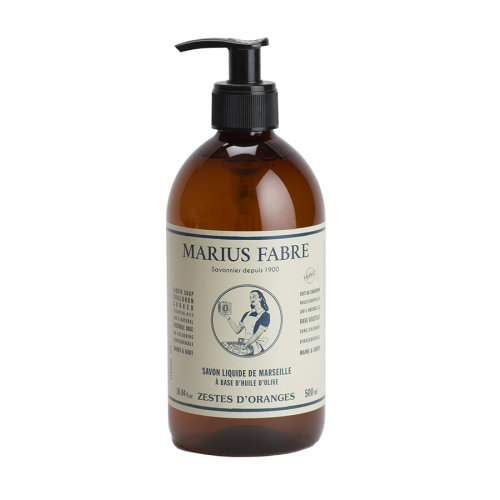 Marius Fabre Liquid Marseille Soap 500ml - Orange Zest - Nature (Pack of 6)