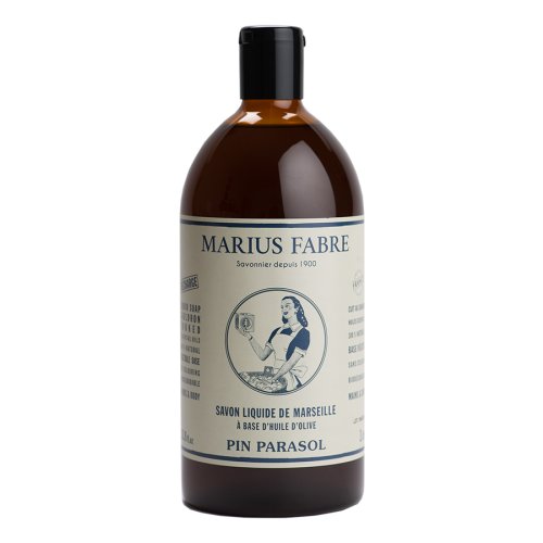 Marius Fabre Liquid Marseille Soap Refill 1 Litre - Parasol Pine - Nature (Pack of 6)