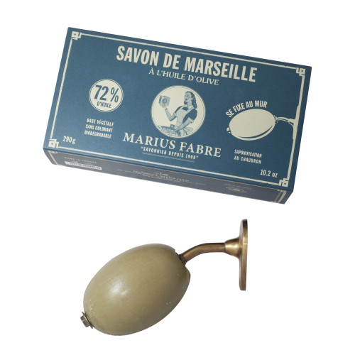 Marius Fabre Wall-Mounted Marseille Soap with Olive Oil 290g - Green - Nature (Pack of 2)