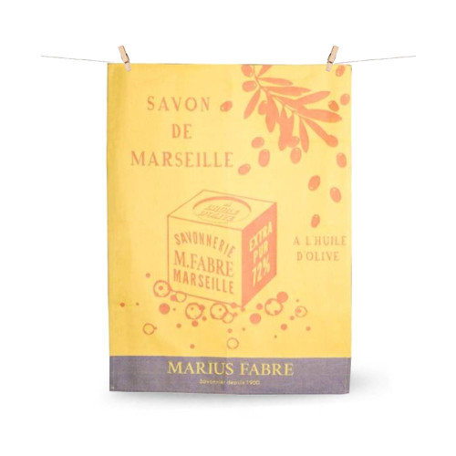 Marius Fabre Dish Towel - Yellow Cube - Nature (Pack of 4)