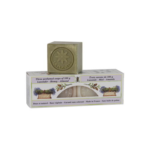 Marius Fabre Trio of 100g Soaps - Honey, Bitter Almond & Lavender - Jardin (Pack of 20)