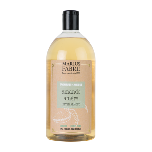 Marius Fabre Liquid Marseille Soap With Copra Oil - 1 Litre Refill - Bitter Almond - Bien Etre (Pack of 6)