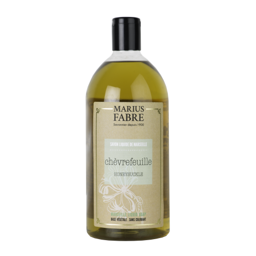 Marius Fabre Liquid Marseille Soap With Olive Oil - 1 Litre Refill - Honeysuckle - Bien Etre (Pack of 6)