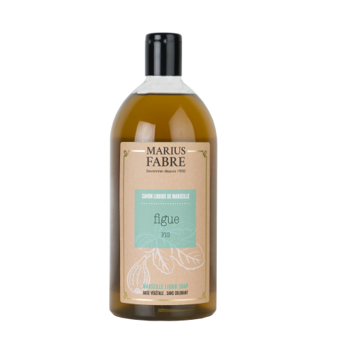 Marius Fabre Liquid Marseille Soap  With Olive Oil - 1 Litre Refill - Fig - Bien Etre (Pack of 6)