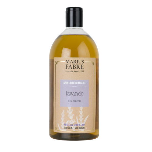 Marius Fabre Liquid Marseille Soap With Olive Oil - 1 Litre Refill - Lavender - Bien Etre (Pack of 6)