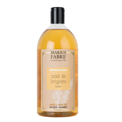 Marius Fabre Liquid Marseille Soap With Copra Oil - 1 Litre Refill - Honey - Bien Etre (Pack of 6)