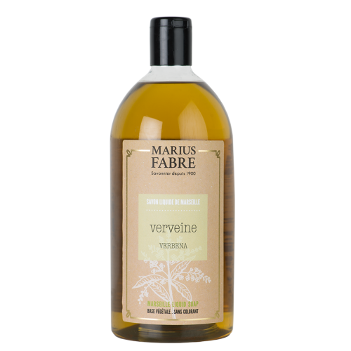 Marius Fabre Liquid Marseille Soap With Olive Oil - 1 Litre Refill - Verbena - Bien Etre (Pack of 6)