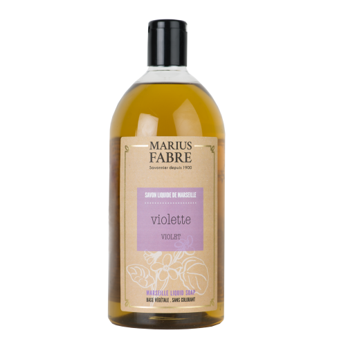 Marius Fabre Liquid Marseille Soap With Olive Oil - 1 Litre Refill - Violet - Bien Etre (Pack of 6)